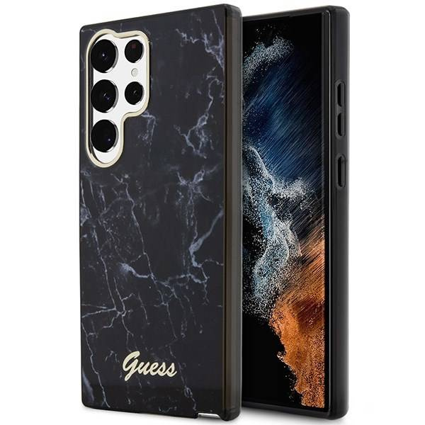 Coque Guess Guhcs23lpcumak S23 Ultra S918 Black/Black Hardcase Marble Case
