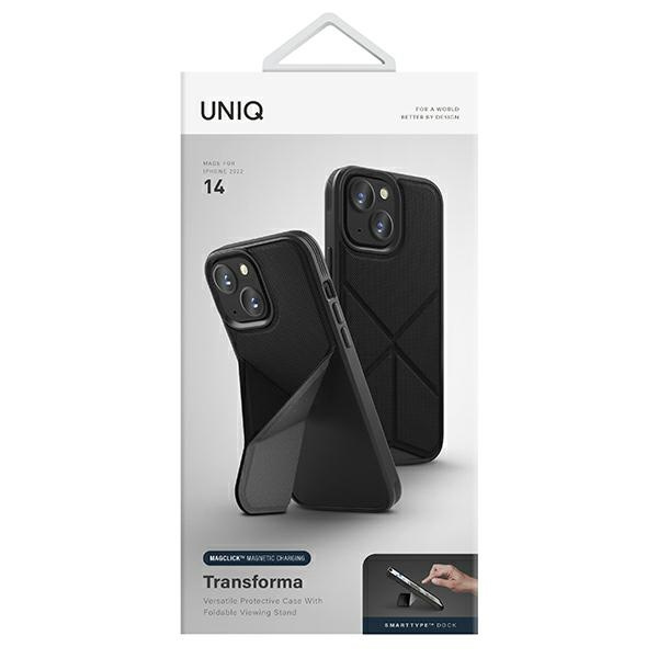 UNIQ hülle Transforma iPhone 14 6.1" Magclick Charging schwarz/ebony schwarz