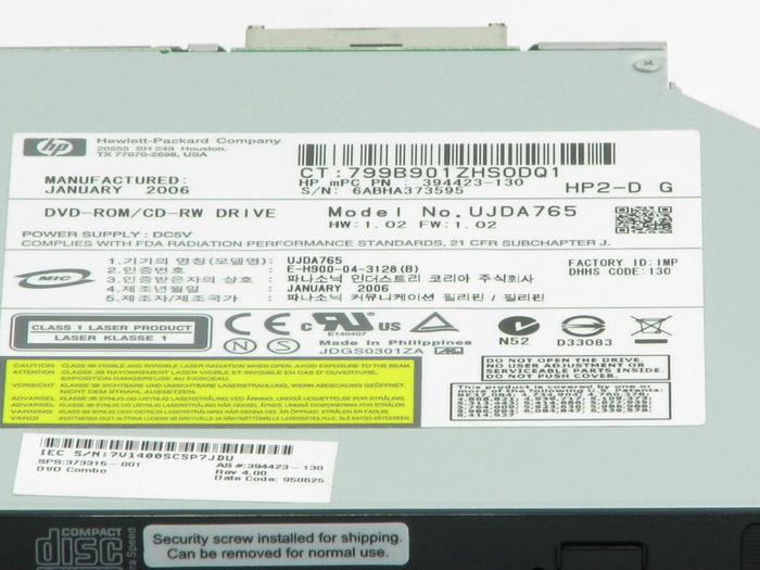 Original HP NC6220 NC6400 NX8220 Combo DRIVE
