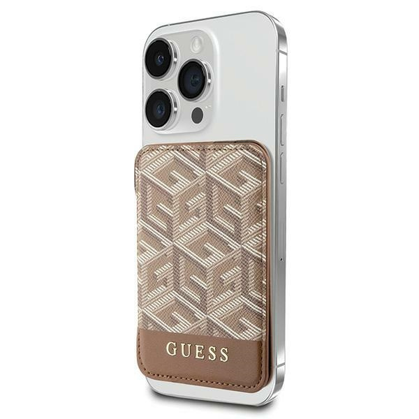 Guess Wallet Card Slot GUWMSHGCFSEW MagSafe GCube stripe brown/brown