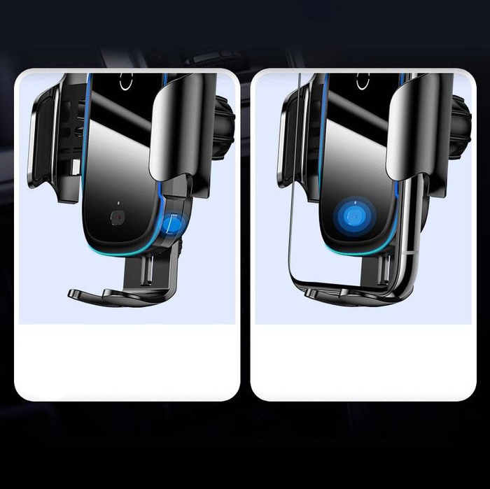 Baseus Smart Vehicle Bracket Wireless Qi Charger 15W Electric Auto Car Mount Bracket Air Vent Holder black (WXHW03-01)