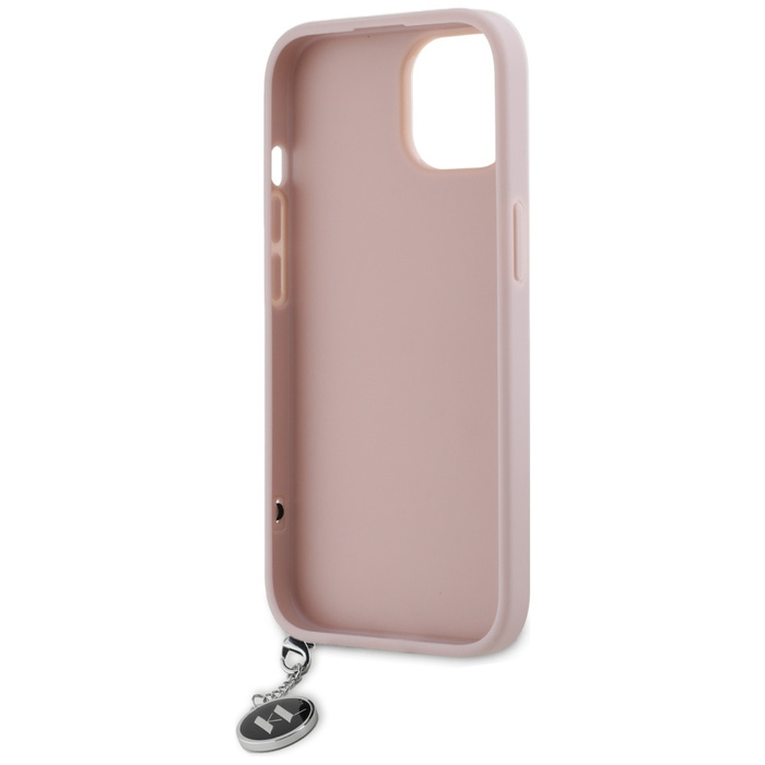 Karl Lagerfeld KLHCP15SPSAKDGCP iPhone 15 / 14 / 13 6.1" różowy/pink hardcase Saffiano Rhinestones & Charm