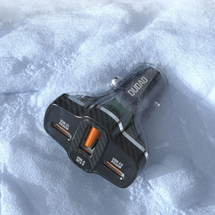 Dudao R78 78W USB-C PD / 2xUSB-A QC Autoladegerät - Schwarz