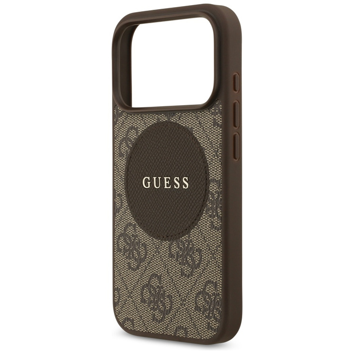 Etui Guess 4G Circle Classic Logo        MagSafe do iPhone 17 Pro brązowy
