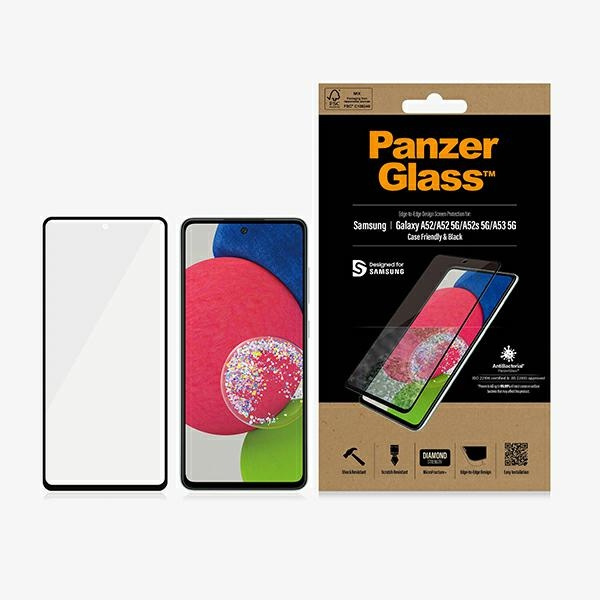 PanzerGlass E2E Microfracture Sam A52 /A52 5G/A53 5G Case Friendly AntiBacterial black/black
