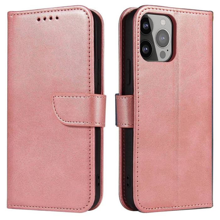 Magnet Case Cover pro Xiaomi Redmi Note 12 Cover with Flip Wallet Stand Pink