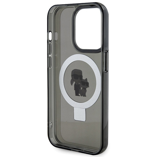Case Karl Lagerfeld KLHMP15XHMRSKCK iPhone 15 Pro Max 6.7" black/black hardcase Ring Stand Karl&amp;Choupettte MagSafe Case