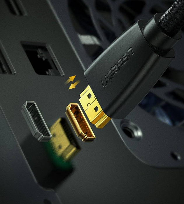 Ugreen câble fort HDMI 2.0 câble tressé en nylon 4K 60 Hz 3D 18 Gbps HDR ARC Ethernet (HEC) 48 bits 1,5 m noir (HD118 40409)