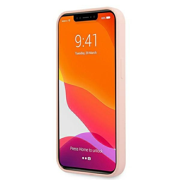 Coque GUESS Apple iPhone 13 Silicone Script Logo Or MagSafe Rose Durcase