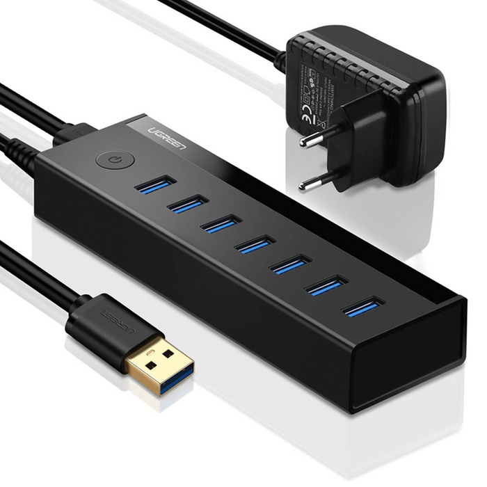 Ugreen HUB multifonctionnel 7en1 USB-A - 7xUSB-A 5Gb/s noir (US219)