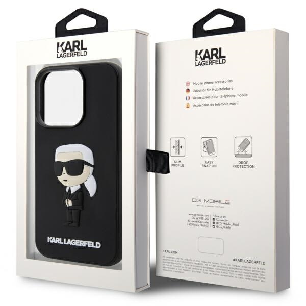 Case Karl Lagerfeld KLHCP14L3DRKINK iPhone 14 Pro 6.1" black/black hardcase Rubber Ikonik 3D Case