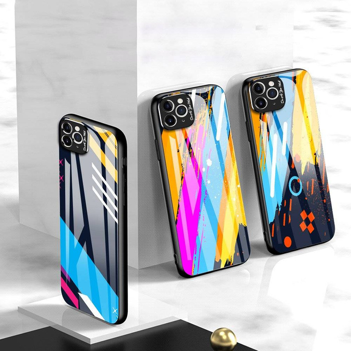 Barevné sklo Case pouzdro krycí překryv glasses tvrzené sklo s krytem fotoaparátu iPhone 11 Pro Max vzor 1