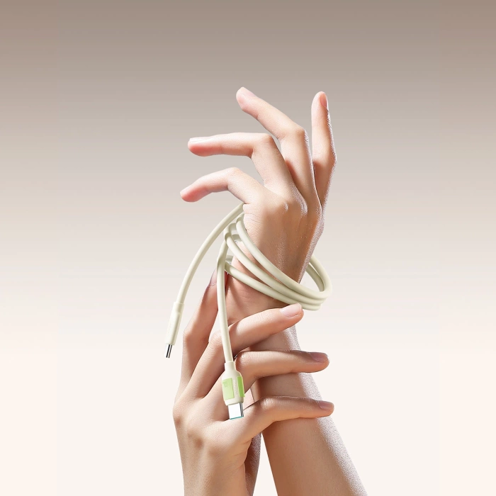 Joyroom S-A53 60W USB-C Kabel - USB-C mit fluoreszierender Spitze 2 m - beige