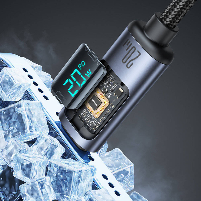 Lightning - Câble USB C 20W 1,2m avec affichage LED Joyroom S-CL020A16 - noir