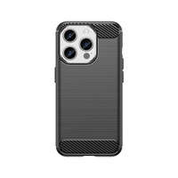Funda flexible Carbon Pattern para iPhone 15 Pro Carbon Case - negro