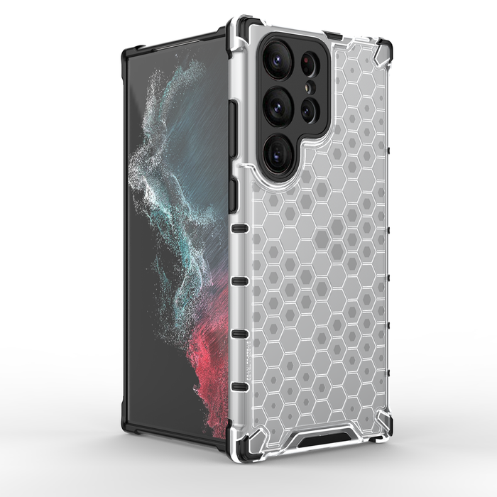 Obal Honeycomb Obal Pro Samsung Galaxy S23 Ultra Armoured Hybrid Cover Black Case Case