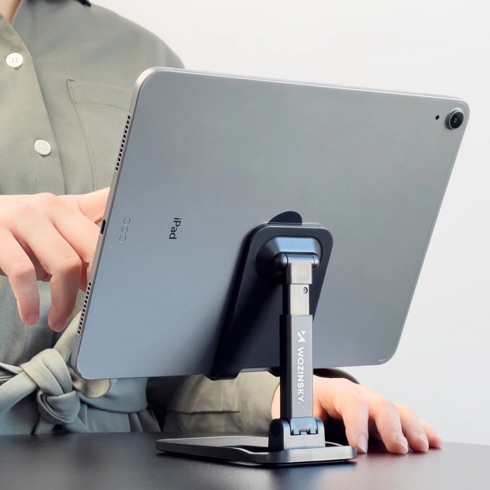Wozinsky Supporto per telefono da scrivania Supporto per tablet pieghevole nero (WFDPS-B1)