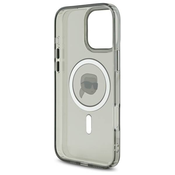 Etui Karl Lagerfeld iPhone 16 Pro 6.3" czarny/black hardcase IML Metal Karl Head MagSafe