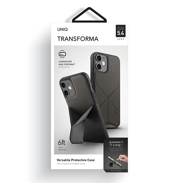 Uniq pouzdro Transforma iPhone 12 mini 5,4" šedé / uhlově šedé