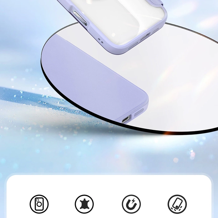 Dux Ducis Skin X Pro Hülle für iPhone 16 Pro mit MagSafe und Klappe – Lila