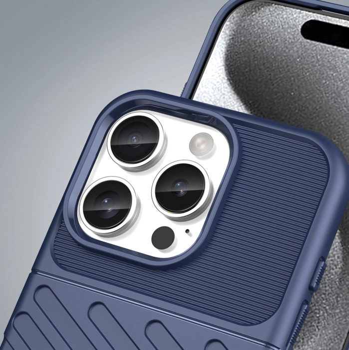 Thunder Case Silikonhülle für iPhone 16 Pro Max – blau