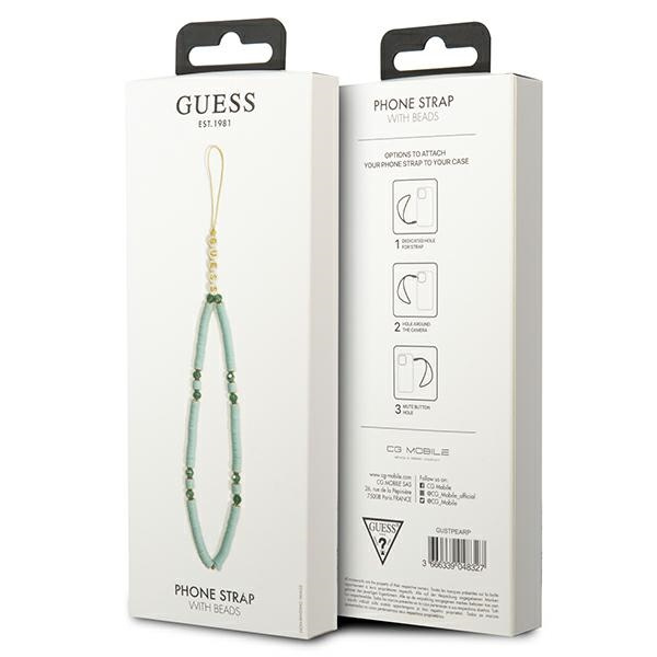 GUESS Phone Strap Heishi Beads Pendant Blue
