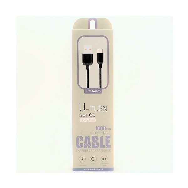 Câble USAMS U-Turn USB-C 2A 1m Noir