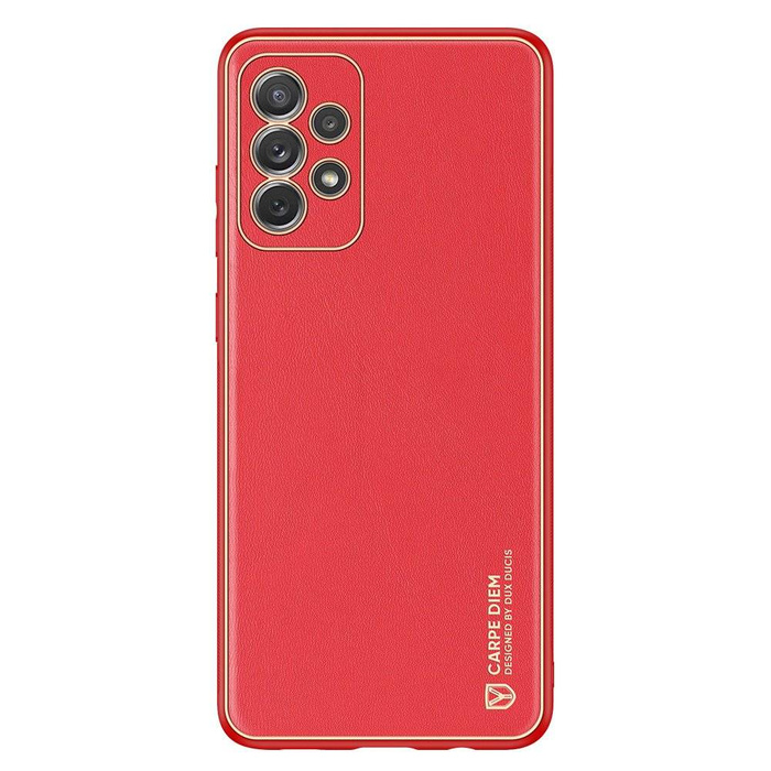 Dux Ducis Yolo elegant case made of soft TPU and PU leather for Samsung Galaxy A72 4G red
