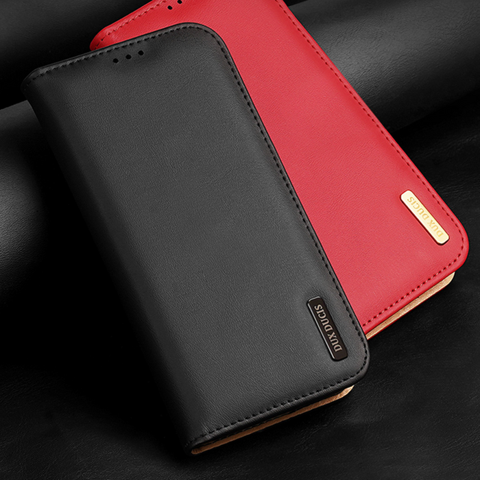 Dux Ducis Hivo Hülle für Samsung Galaxy S23 Ultra Flip Cover Wallet Stand RFID Blocking Braun