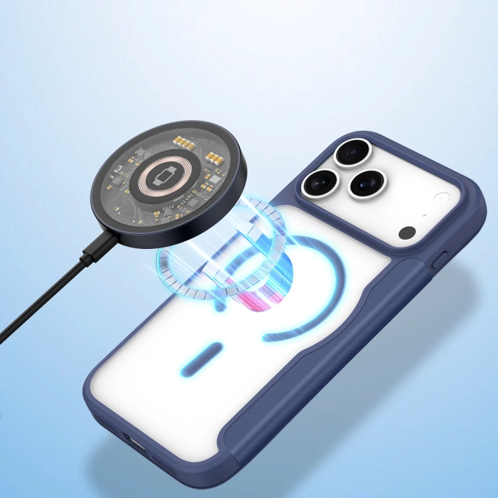 Dux Ducis Skin X Pro iPhone 17 Pro Max Hülle mit Wallet, MagSafe kompatibel - Blau