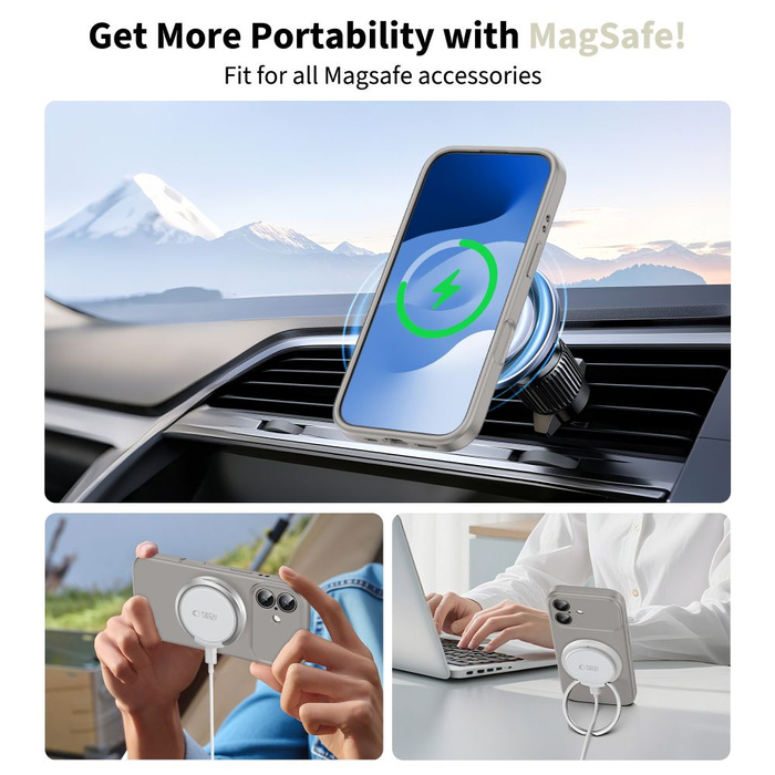 ETUI TECH-PROTECT IPHONE 17 SILICONE MAGSAFE SZARE