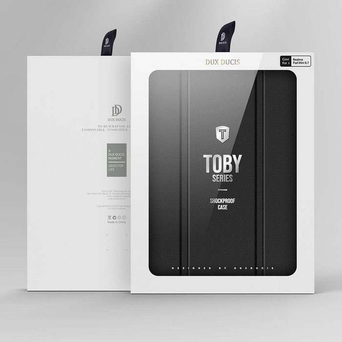 Dux Ducis Toby Armored Flip Smart Case para Realme Pad Mini con soporte para lápiz óptico negro