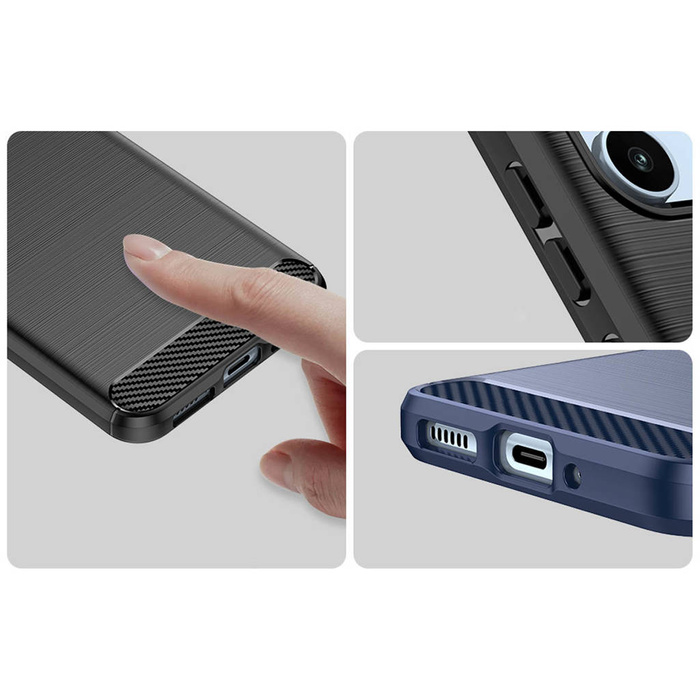 Carbon Case para Samsung Galaxy A54 5G funda flexible silicona carbono negra