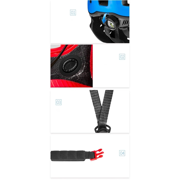 [B WARE] Kinderfahrradhelm mit abnehmbarem Visier Rockbros TT-32SOBL-S Größe S - Schwarz und Orange