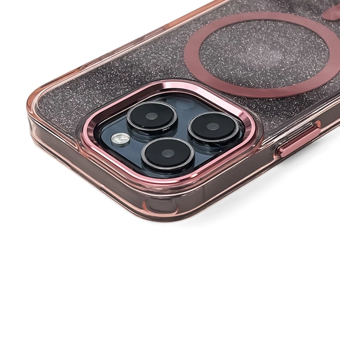 Glitter Case MagSafe für iPhone 16 – Rosa mit Glitzer