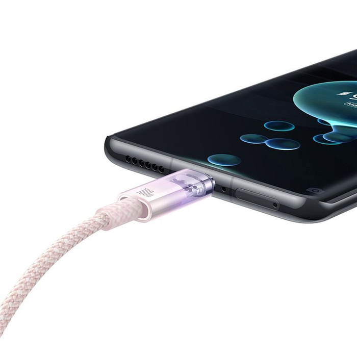 BASEUS kabel Typ C do Typ C Explorer Power Delivery 100W 1m różowy P10319703411-00 / CB000043