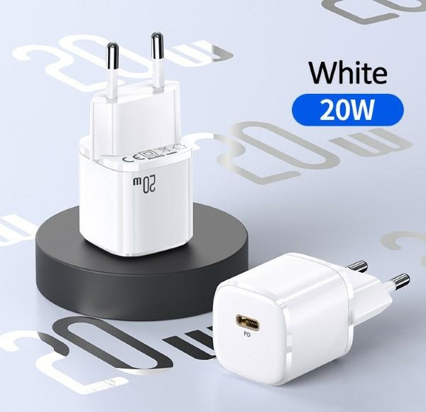  USAMS 1xUSB-C T36 Mini PD3.0 20W Carga rápida CC124TC02 US-CC124 Blanco