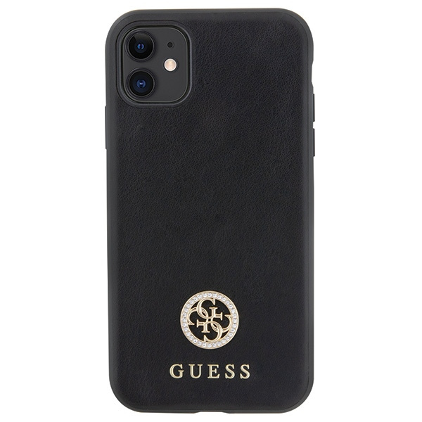 Guess GUHCN61PS4DGPK iPhone 11 / Xr 6.1" nero/nero durocase Strass Metal Logo