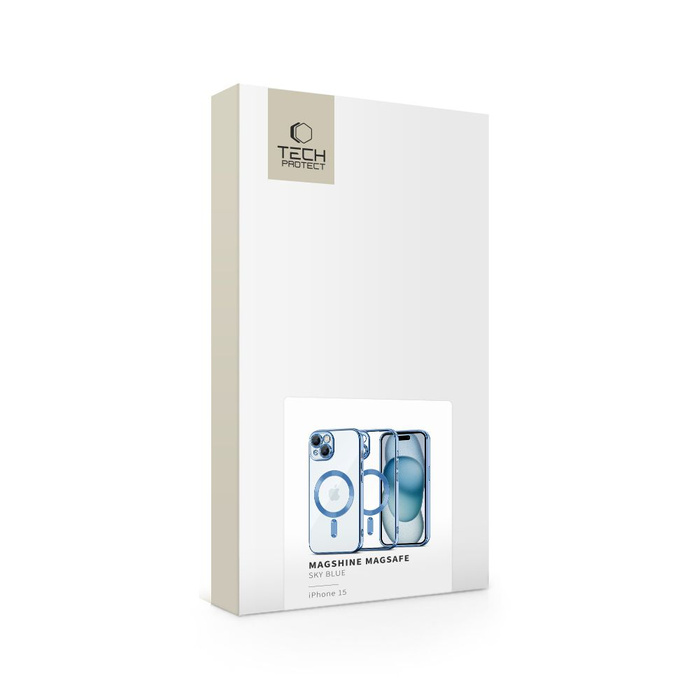 Hülle Tech-protect Magshine MagSafe IPhone 15 Himmelblau Case