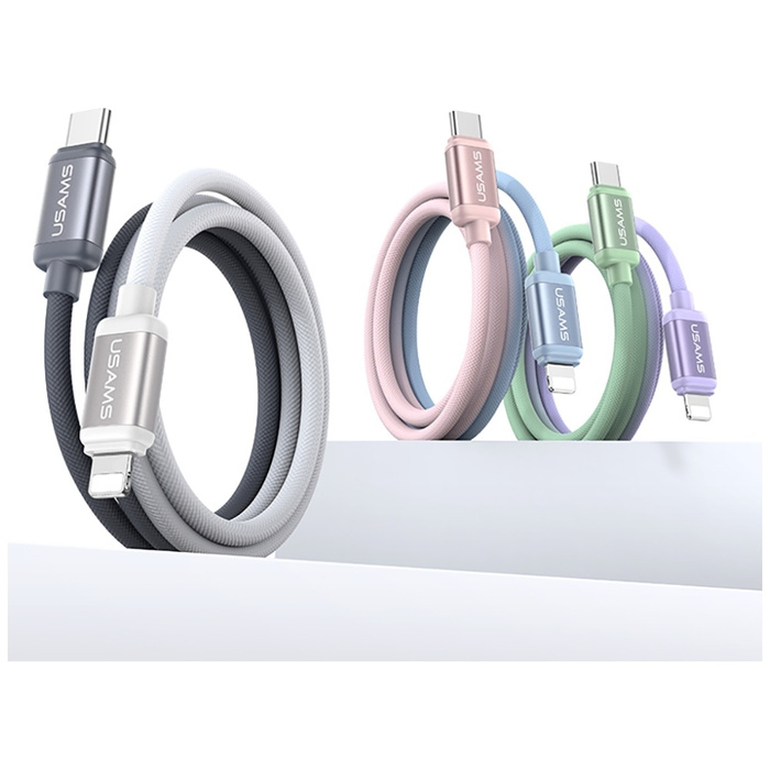Kabel USAMS Bicolor Series SJ757 PD 30W  USB-C/Lightning 1.2m czarno biały