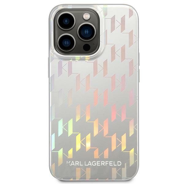 Case Karl Lagerfeld iPhone 14 Pro 6.1" hardcase silver/silver Monogram Iridescent