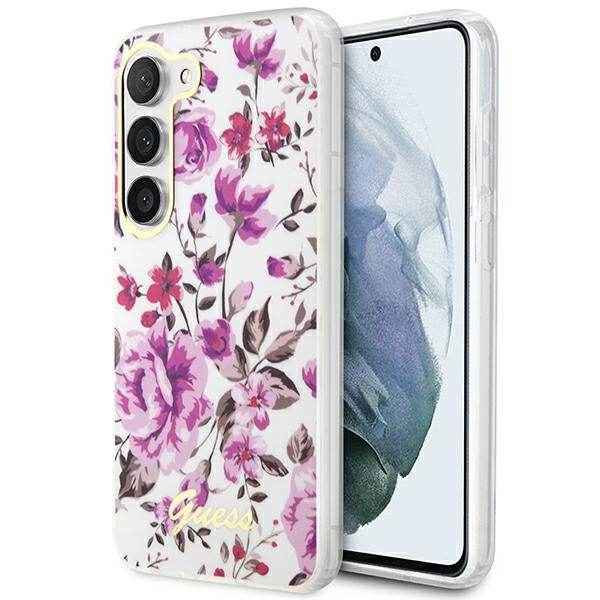 Coque Guess GUHCS23MHCFWST S23 Plus S916 blanc/blanc durcase Flower Collection Case