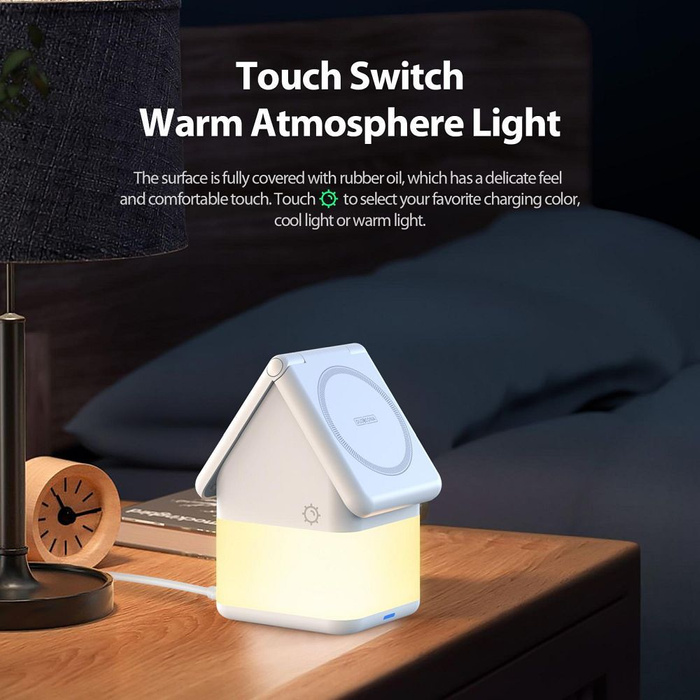 Ładowarka indukcyjna Duzzona W20 4w1 zgodna z MagSafe 15W z lampką biała