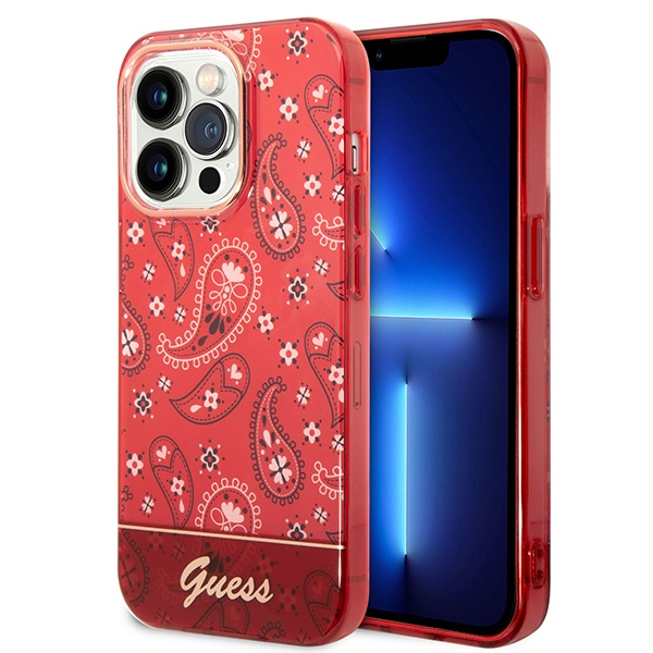 Hülle Guess iPhone 14 Pro Max 6.7" rot/rot hartcase Bandana Paisley