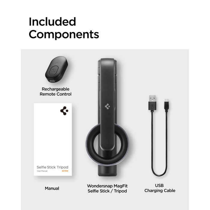 Spigen S570W MagSafe BLUETOOTH SELFIE STICK TRÍPODE NEGRO