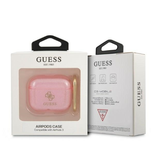 Hülle Guess Apple GUA3UCG4GP AirPods 3 Abdeckung rosa / rosa Glitter Collection