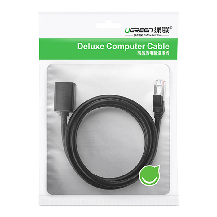 Ugreen Verlängerungskabel Ethernet RJ45 Cat 6 FTP 1000Mbps 0,5m Schwarz (NW112 11278)