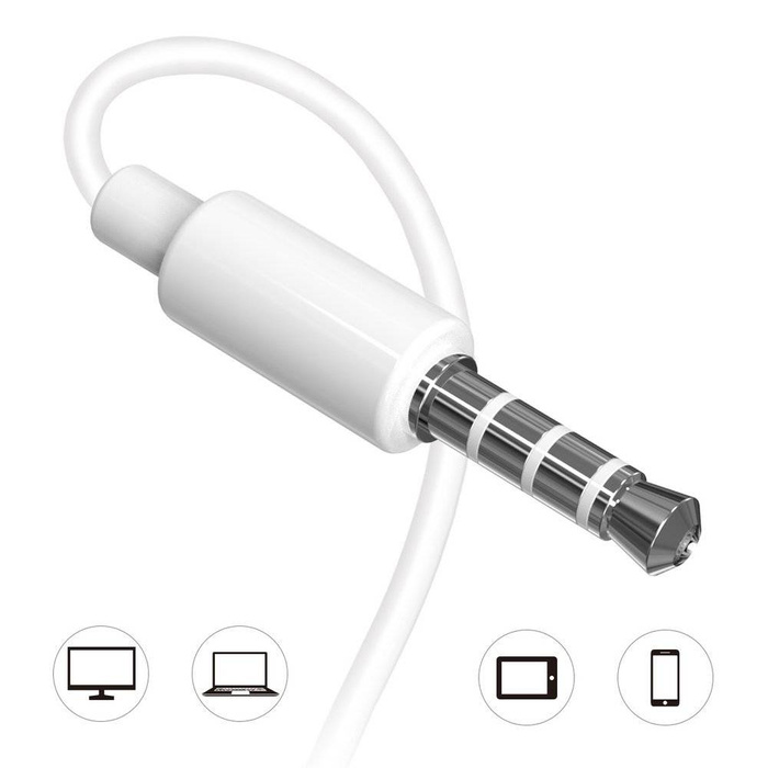 Dudao in-ear wired mini jack 3.5mm earphone headset white (X10S white)