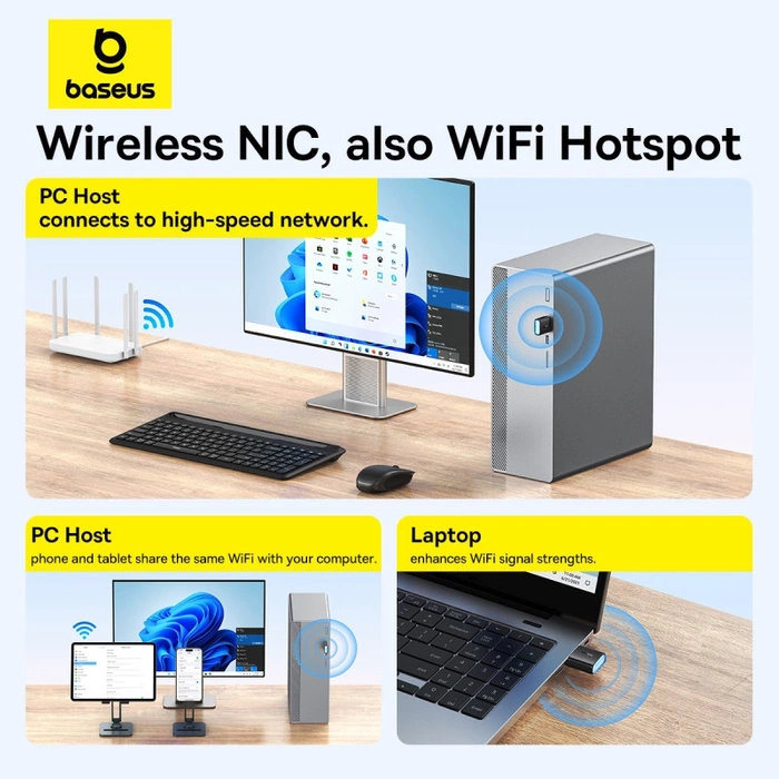 Baseus BS-OH169 300Mb/s USB síťová karta - černá