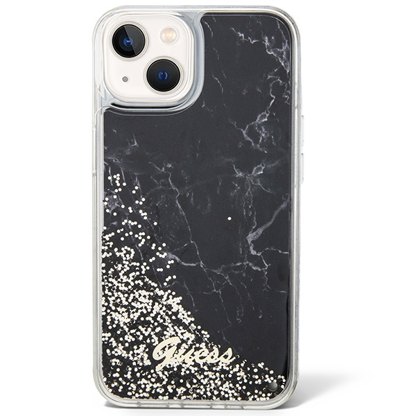 Cover Guess GUHCP14SLCSGSGK iPhone 14 6,1" nero/nero durocase Liquid Glitter Marmo Case